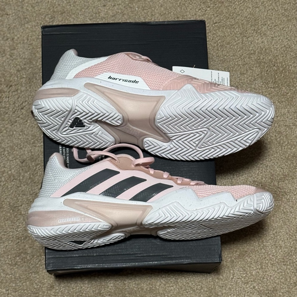 Adidas Barricade 13 Tennis Pickleball Court shoes womens size 10.5 pink/white - Picture 6 of 6